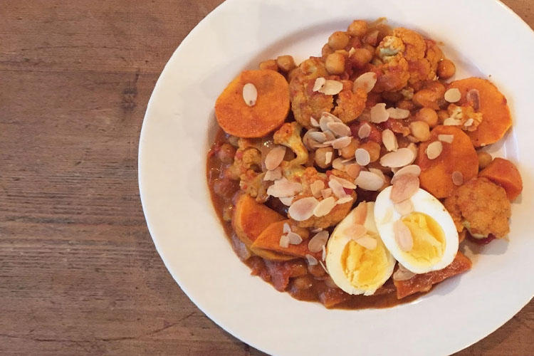 bloemkool curry-zoeteaardappel-kikkererwten