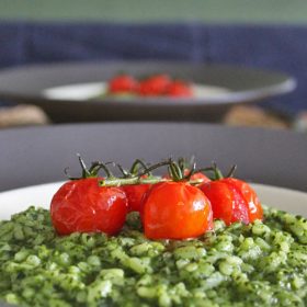 spinazie-risotto-cherrytomaat