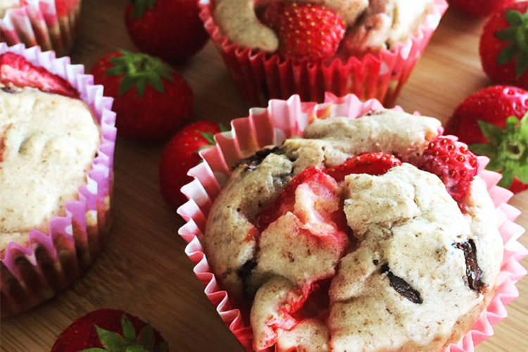 aardbeien-choco-muffins