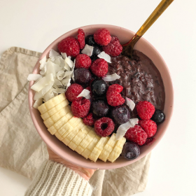 Chocolate black rice pudding